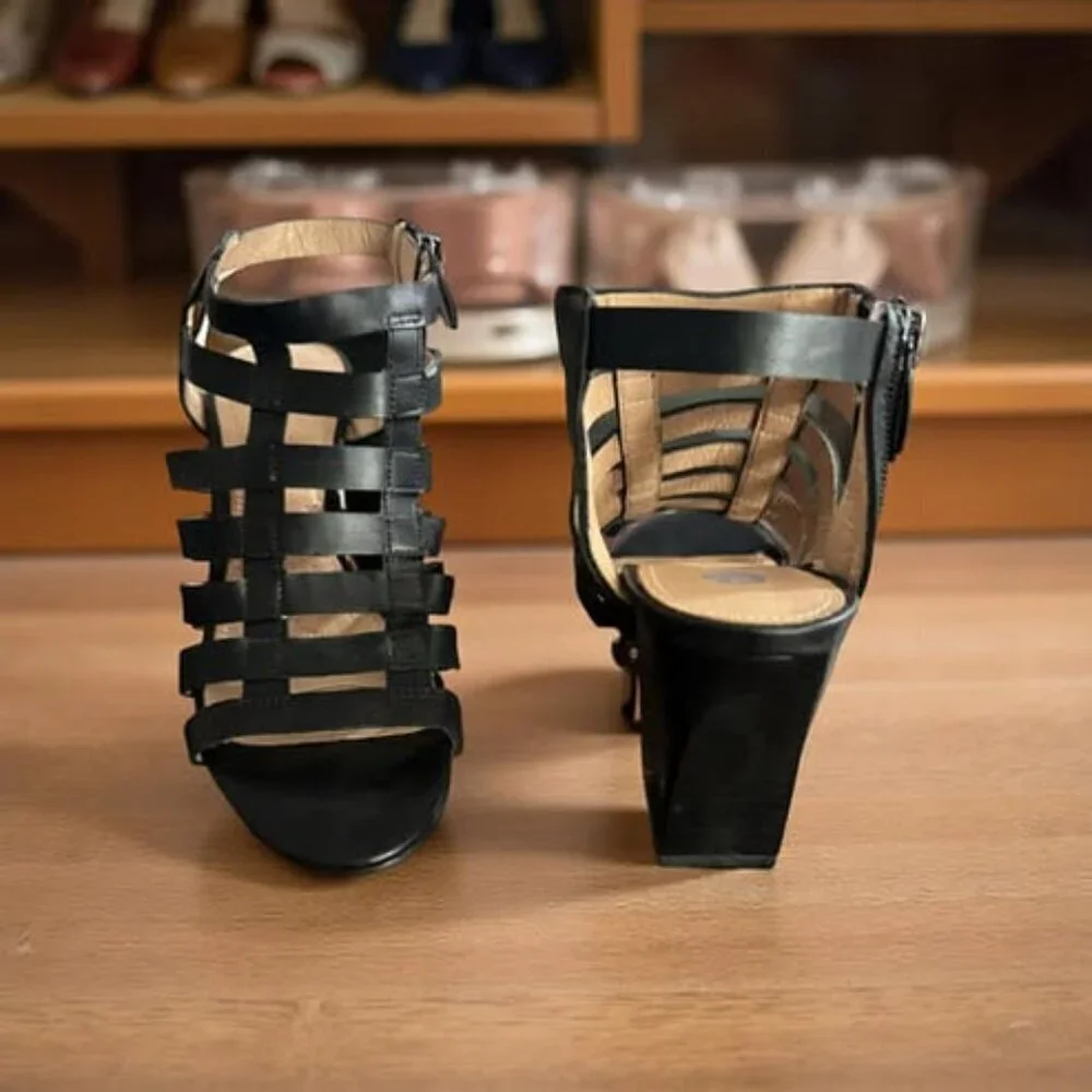 HAYDEN BLACK STRAPPY SHOE